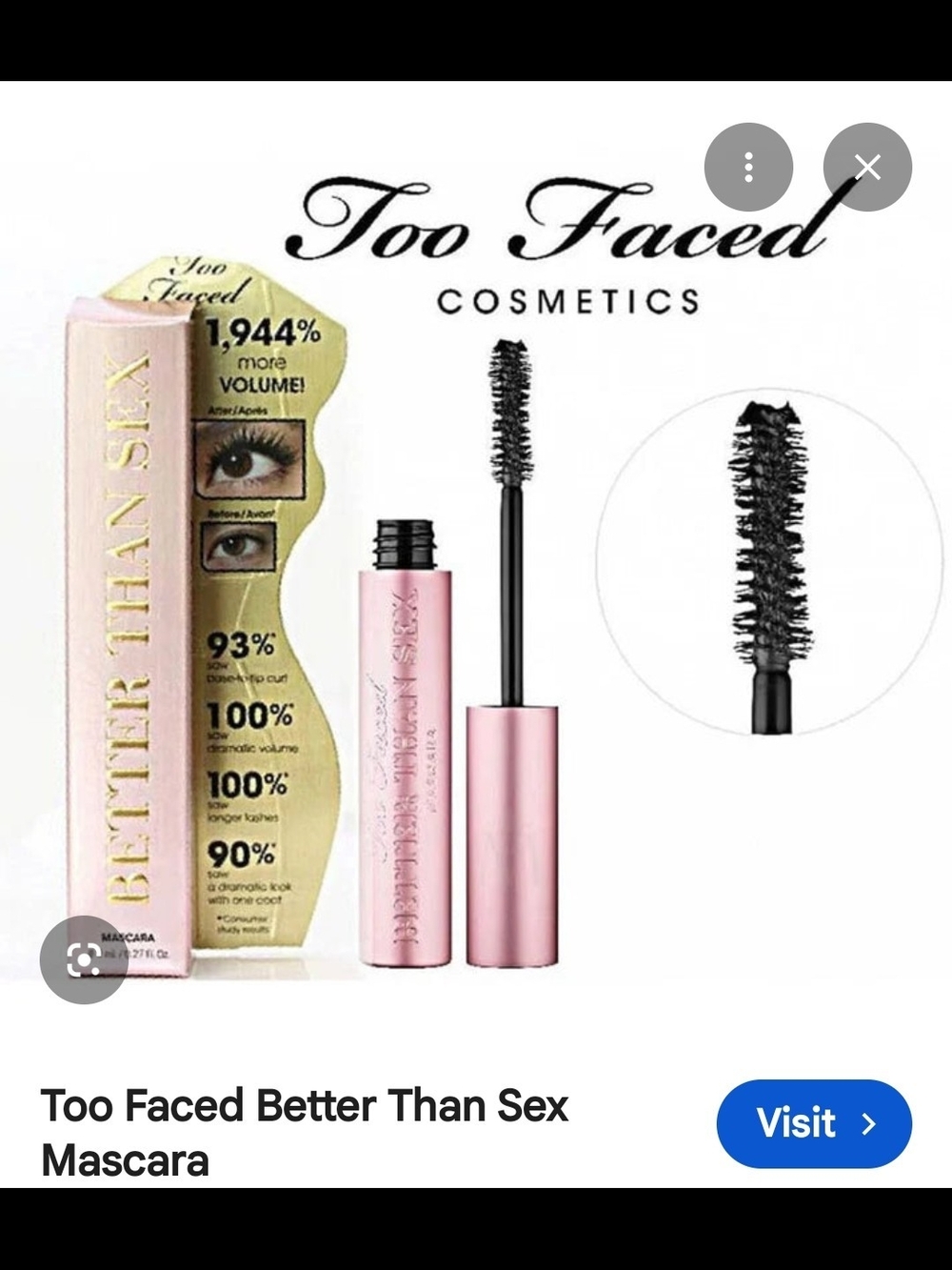 💗Too Faced Better Than Sex Mascara — Black Mascara BNIB💗